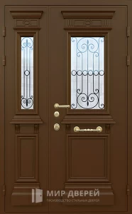 Дверь распашная двухстворчатая входная №17 внешняя - фото