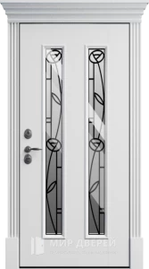 Дверь входная винорит со стеклом №34 внешняя - фото