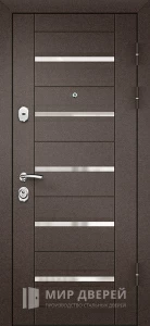 Дверь на улицу для деревянного дома с зеркалом №11 внешняя - фото