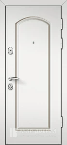 Дверь входная металлическая зеркало белый матовый цвет №23 внешняя - фото